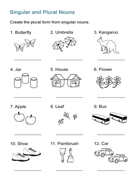 Plural And Singular Nouns Worksheet