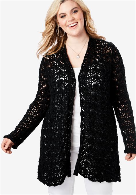 Plus Size Crochet Cardigan