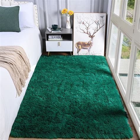 Plush rug in bedroom
