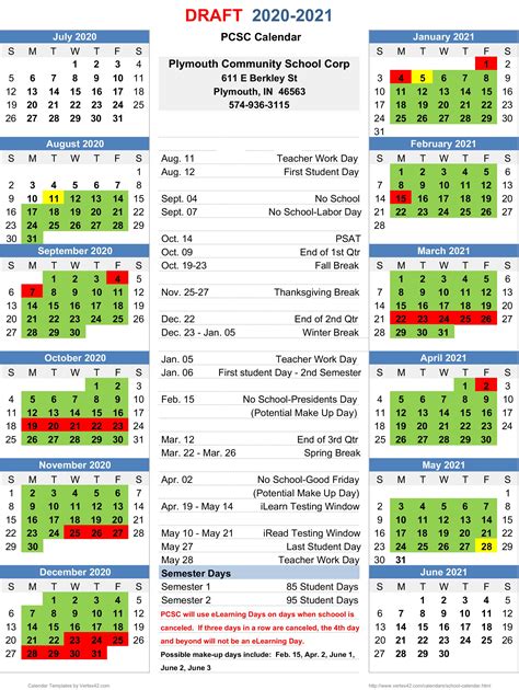 Plymouth State Academic Calendar