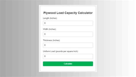 Maximize Your Load-Bearing Potential: Calculate Plywood Weight Capacity with Our Online Calculator
