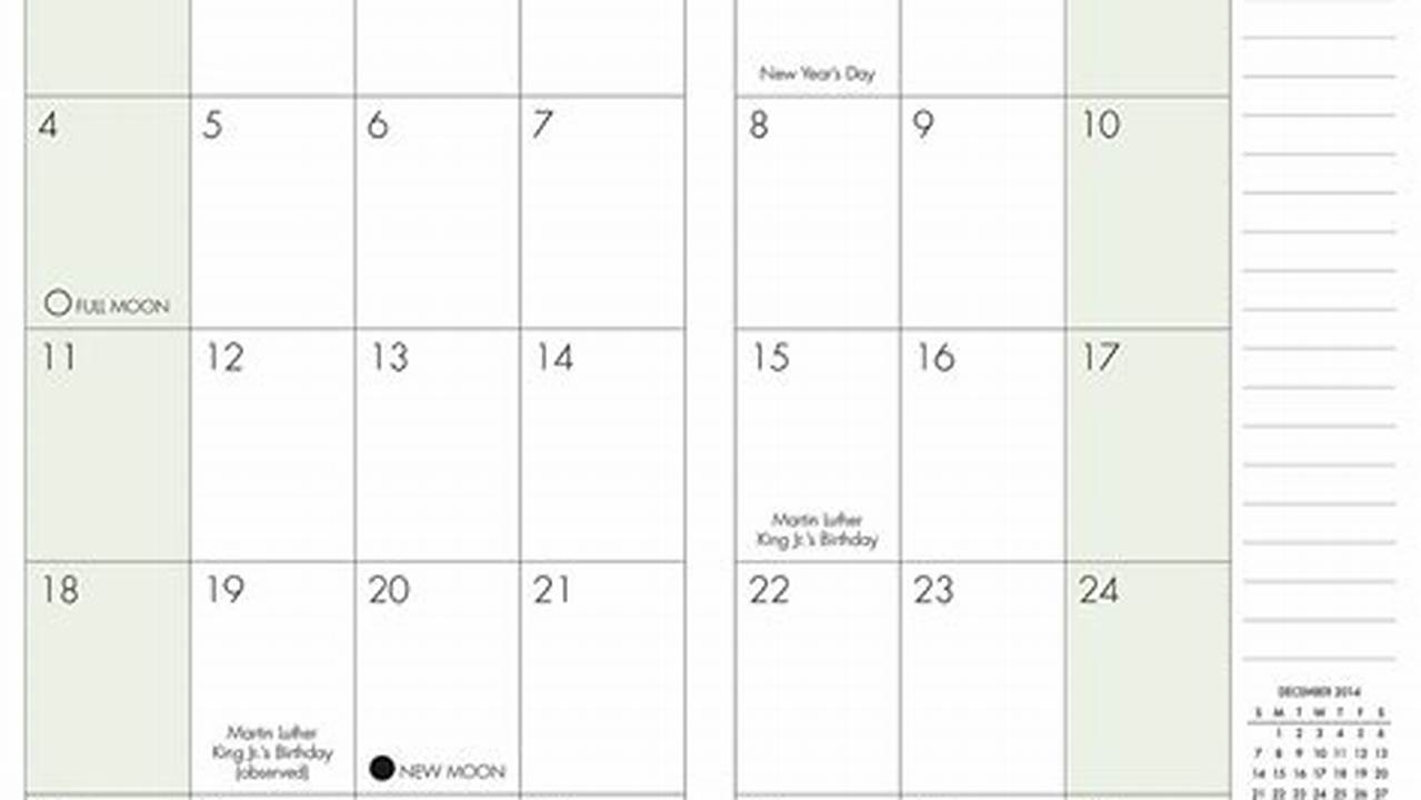 Pocket Calendar Printable 2024