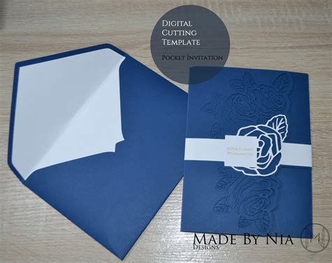 Download Pocketfold Invitation Template SVG File - SVG Design Commercial Use DXF Files