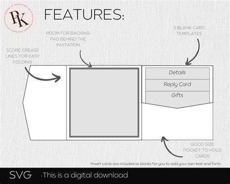 Download Pocketfold Invitation Template SVG File - SVG Design Commercial Use for Cricut
