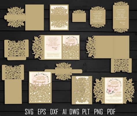 Download Pocketfold Invitation Template SVG File - SVG Design Cricut SVG DXF Files