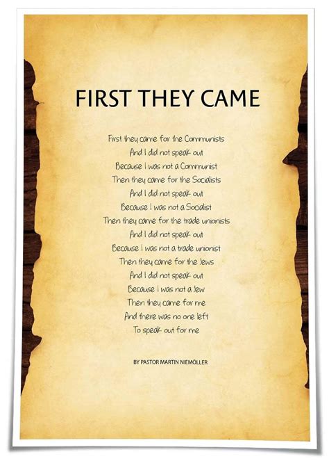 Poem First They Came For Guide For 2026