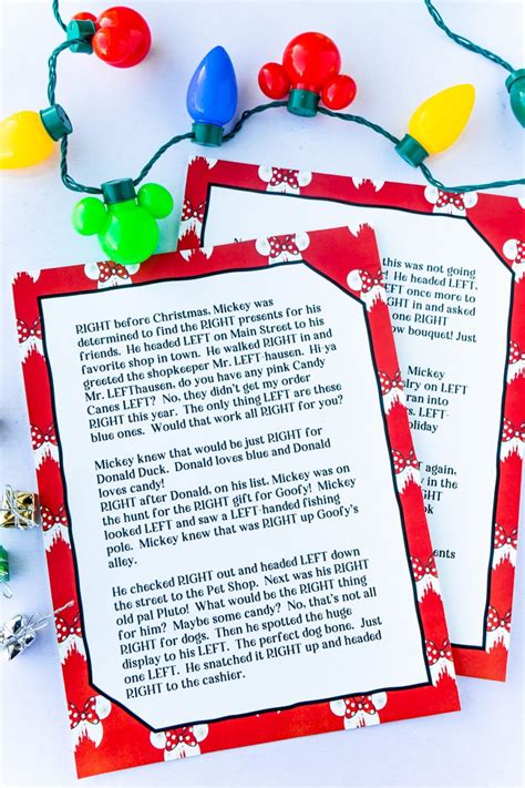 Poem Free Printable Funny Left Right Game Stories