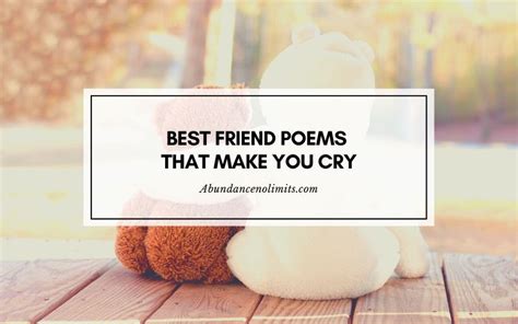 Poems For Best Friend That Make You Cry