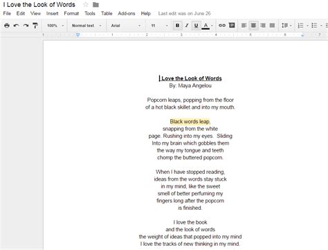 Poetry Template Google Docs