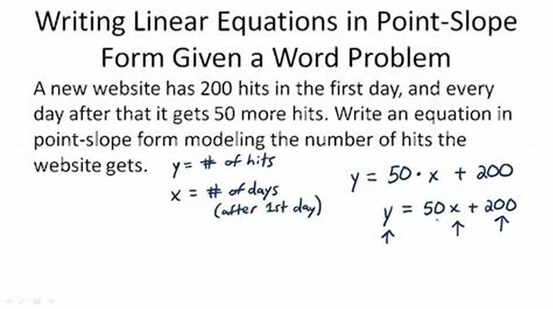 Point Slope Form Word Problems