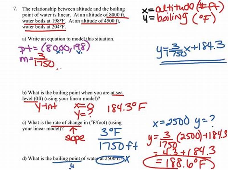Point Slope Form Word Problems With Answers