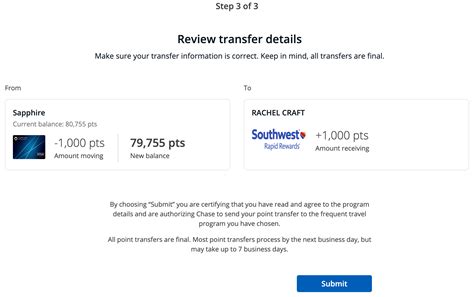 Points When Booking Your Transfer