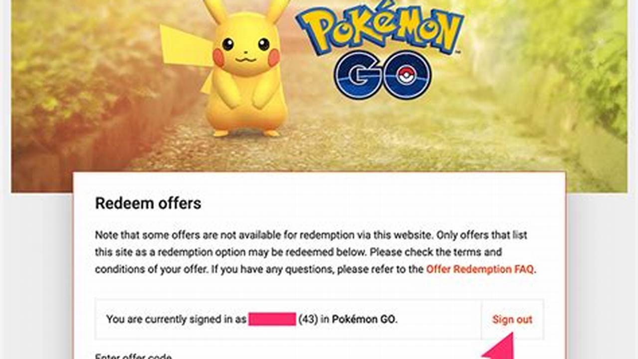 Pokemon Go Offer Redemption Codes 2024