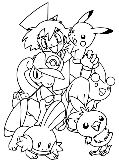 Pokemon Ash Coloring Pages