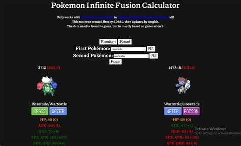 Pokemon Infinite Fusion Calculator