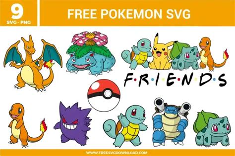 Unleash Your Inner Trainer with our Collection of Free Pokemon SVG Downloads!