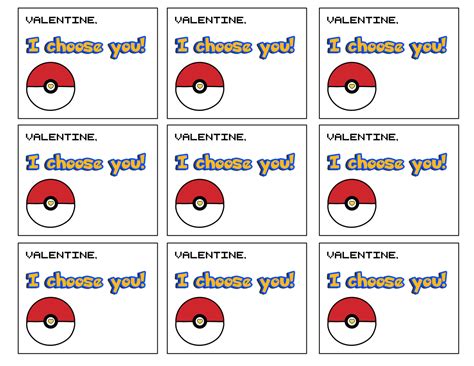 Pokemon Valentine Cards Printable