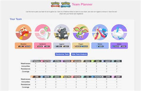 Pokemon team weakness calculator working