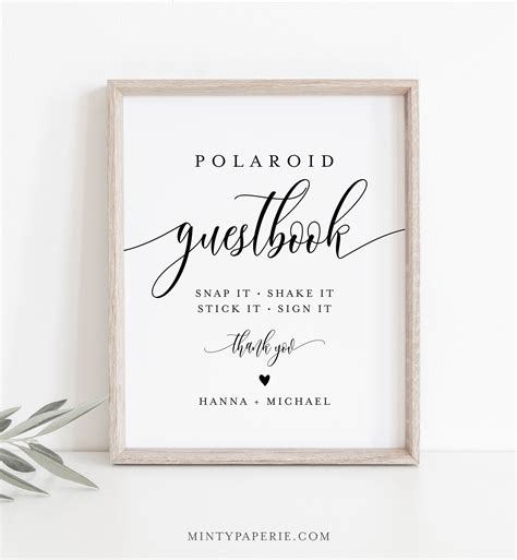 Polaroid Guest Book Sign Free Printable