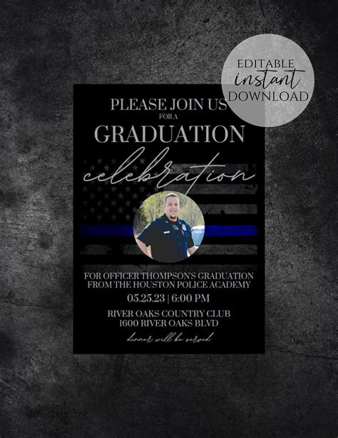 Celebrate with Style: Custom Police Academy Graduation Invites Now Available!