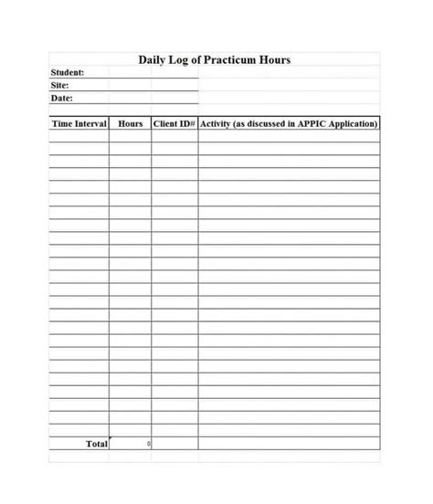 Police Daily Activity Log Template