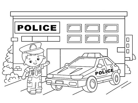 Police Station Coloring Pages