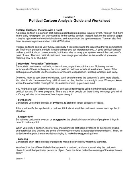 Political Cartoon Analysis Worksheet Answers — db-excel.com
