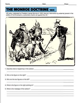 Political Cartoon Analysis Worksheet Answers - Monroe Doctrine
