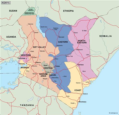 Map Of Kenya With Cities Kenya Large Color Map / Provinces of kenya