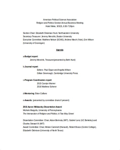 Agenda Template 29+ Download Free Documents In PDF , Word Sample