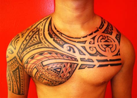 Polynesian Chest Tattoo