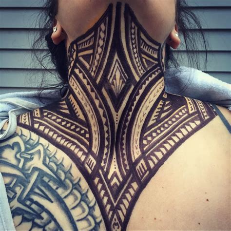 Polynesian Neck Tattoo