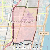 Pompano Beach Florida Zip Code Wall Map (Red Line Style) by MarketMAPS