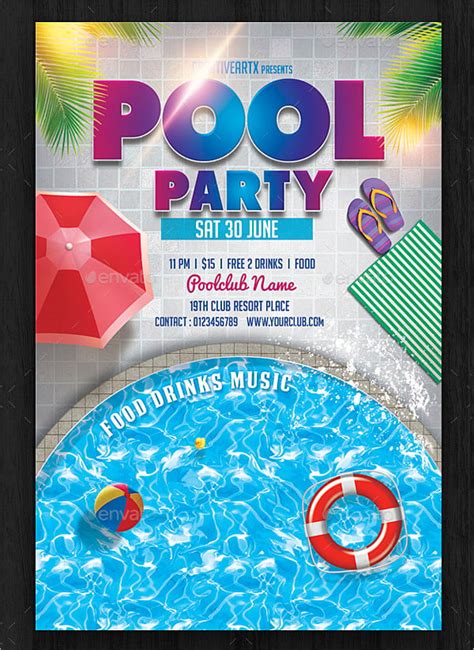Pool Party Invitation Templates Editable .Docx Pool party