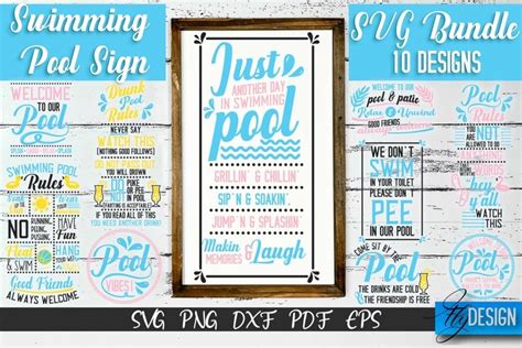 Make a Splash with Your Pool Decor - Stay on Top of Safety with Pool Rules SVGs!