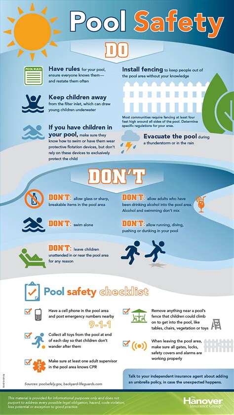Pool safety guidelines and warnings