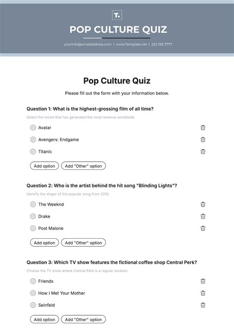Pop Quiz Generator