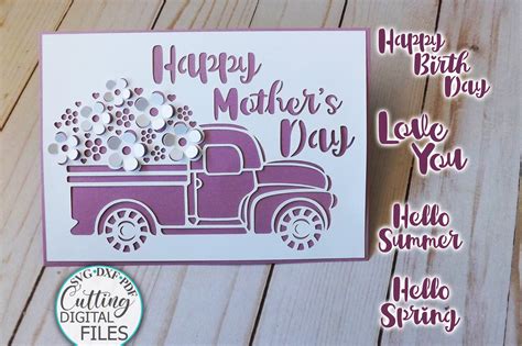 Download Pop Up Floral Car Mothers Day Card... Files