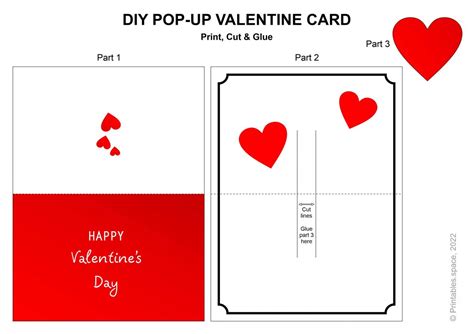 Pop Up Valentine Card Template