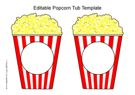 Popcorn Template Printable