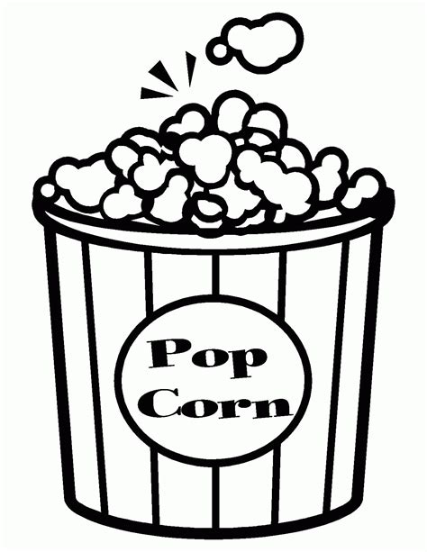 Popcorn Coloring Pages Printable