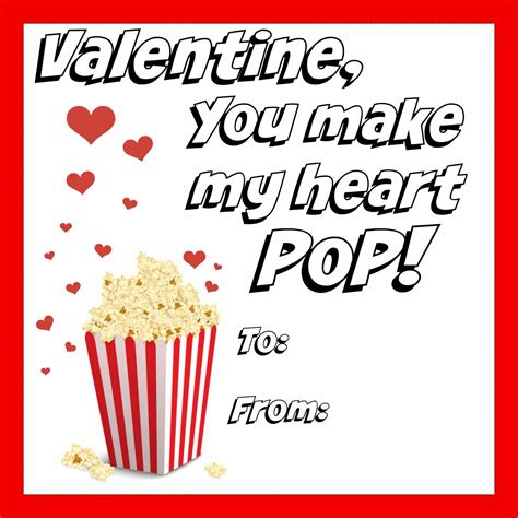 Popcorn Valentine Printable