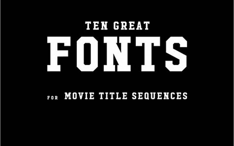 Popular Movie Poster Fonts