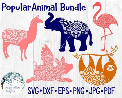 Download Popular Animal Mandala Bundle Printable