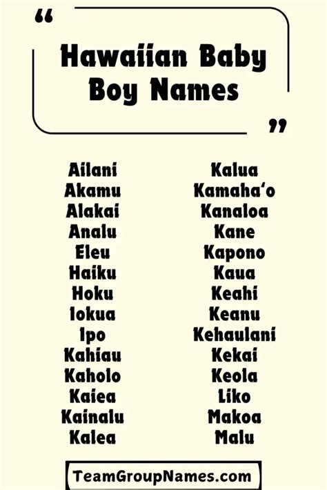 170 Hawaiian boy names with meanings - To Be The Perfect Mother