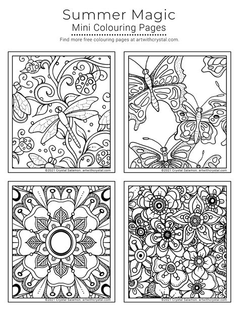 Popular Themes in Free Mini Coloring Pages