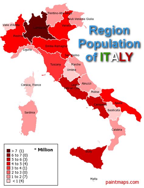 Population Map Of Italy