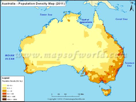 This map shows population density across Australia Business Insider