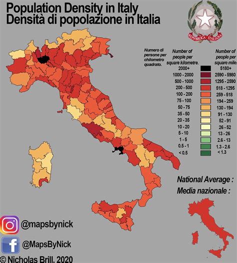 Population Map Of Italy