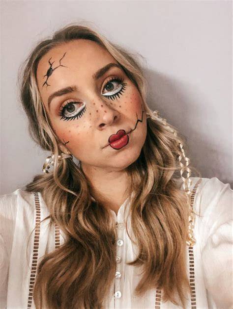 Porcelain doll makeup